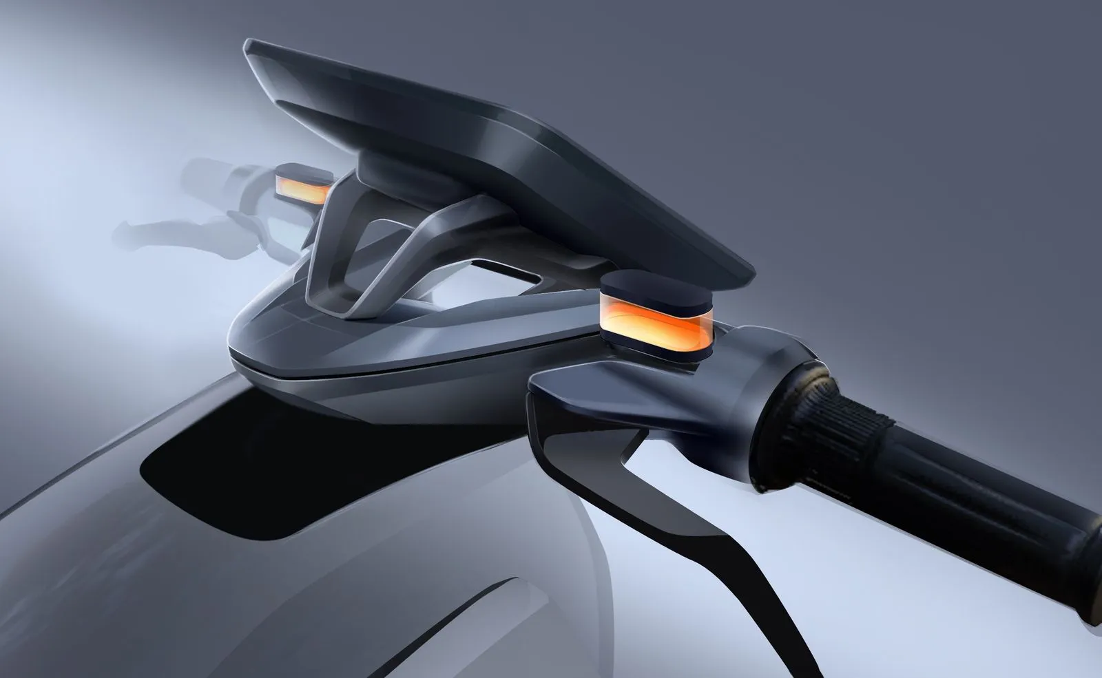 Handlebar and orange accent detail
